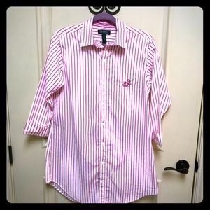 Ralph Lauren CUTE pink striped Sleep Shirt. Soft🌸